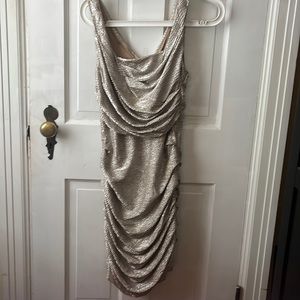 COPY - Express Gold cocktail party dress.